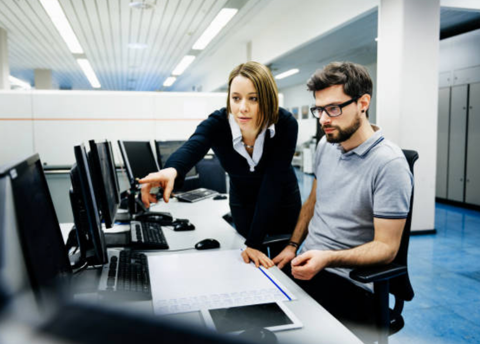 People at a desk